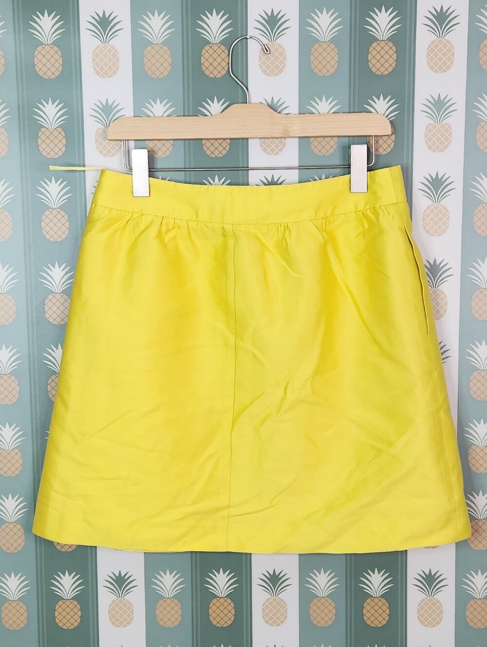 Pink Tartan Bright Yellow Button-Front Skirt - Picture 2 of 4